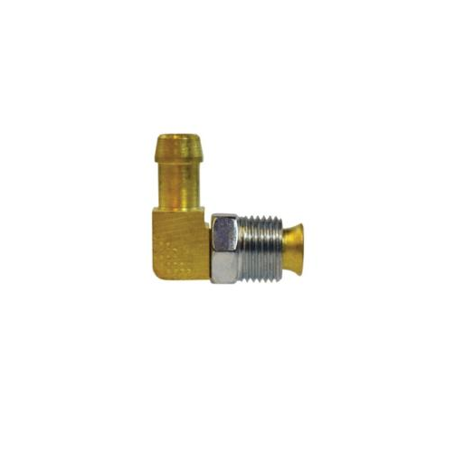 5/16 Hose Barbed x 5/16 Male Inverted Flared Hose Barb To Inverted Flare Right Angle Adapter 38873