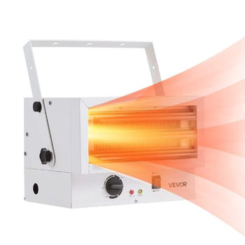 5000W Electric Garage Heater Ceiling Mounted 240V Shop Heater with 2 Heat Settings Low Noise Cross-Flow Fan & Overheat Protection for Indoor Workshop or Warehouse White