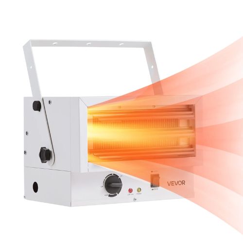 5000W Electric Garage Heater Ceiling Mounted 240V Shop Heater with 2 Heat Settings Low Noise Cross-Flow Fan & Overheat Protection for Indoor Workshop or Warehouse White