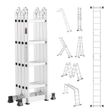 7-In-1 Folding Ladder 15.5 FT Extension Ladder A-Frame Telescoping Ladder 330 LB Capacity