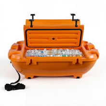 40 QT Floating Cooler with Dry Storage & Tow Rope Floating Ice Chest Orange