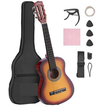 30 Inch Classical Guitar Starter Kit, Sunburst Basswood Guitar with Gig Bag & Accessories