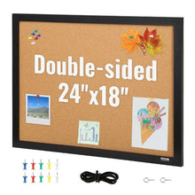 Cork Board Cork Board Double-sided Bulletin Board with MDF Sticker Frame for Office&Home