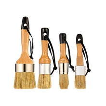 4-Piece Chalk Wax Paint Brush Set Natural Bristle Brushes, For Furniture Acrylic & Milk Paint