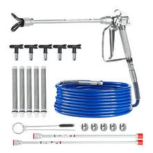 Airless Paint Spray Gun & Hose Kit – 3600PSI High Pressure with 5 Tips Filters Extension Rods & Swivel Joint