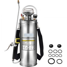 3-Gallon Stainless Steel Sprayer 20-Inch Wand 3-Ft Hose Pressure Gauge & Adjustable Nozzle