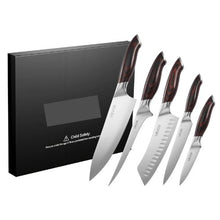 5-Piece High Carbon Stainless Steel Kitchen Knife Set Rust-Resistant with Ergonomic Handles