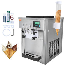 Countertop Soft Serve Ice Cream Machine 1800W 3-Flavor