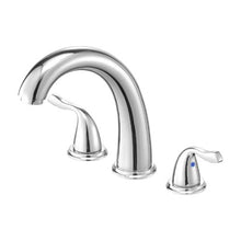Roman Tub Faucet 3-Hole Waterfall Bathtub Faucet Set with 2 Handles Gooseneck Spout Deck-Mount (Silver)
