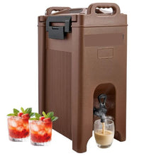 5 Gallon Insulated Beverage Dispenser with Spigot & Handle 19 L Hot & Cold Drink Server (Brown)