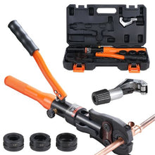 Copper Pipe Crimping Tool with 1/2", 3/4", 1" Jaws Copper Tube Fittings Pipe Crimpers for Narrow Spaces and Tee Fittings
