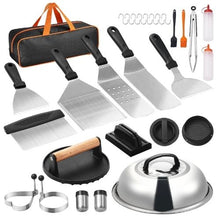 28PCS Griddle Accessories Kit Stainless Steel Flat Top Grill Tools with Spatula Burger Press & Carry Bag