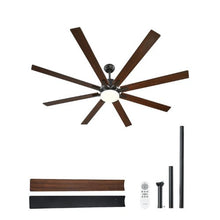 72" Ceiling Fan with Light 6-Speed Remote Dimmable 3-Color Reversible Motor (Black)