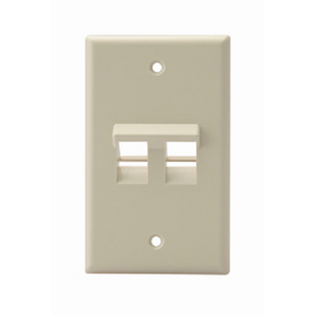 Angled Single-Gang QUICKPORT 2-Port Wallplate Ivory 41081-2IP