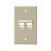 Leviton Angled Single-Gang QUICKPORT 2-Port Wallplate Ivory 41081-2IP