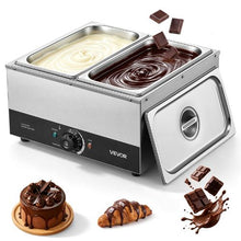 Chocolate Melting Machine 2-Tank 17.6 Lbs 1200W Chocolate Melter Water Bath Heating 86–185°F