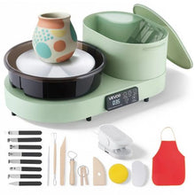 Pottery Wheel 11" Aluminum Turntable 450W Electric Wheel Foot Pedal 30-300 RPM(Green)