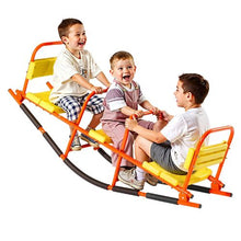 2-Seat Kids Metal Seesaw, Rocking Teeter Totter with Handles, 200 lbs Capacity, Outdoor Toy for Ages 3+