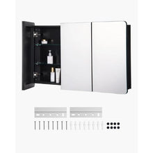25.5x40 Inch Medicine Cabinet with Mirror Aluminum Frame 4-Layer Adjustable Shelves Recessed & Wall-Mounted for Bathroom