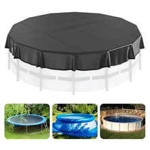 15 Ft Round Black PVC Pool Cover Solar Winter Waterproof & Dustproof with Drawstring