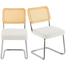 Set of 2 Modern Rattan Dining Chairs for Kitchen Living Room & Bedroom