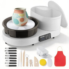 Pottery Wheel 11" Aluminum Turntable 450W Electric Wheel Foot Pedal 30-300 RPM (White)