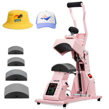Hat Heat Press 4 Interchangeable Platens Temperature & Time Control HTV & Sublimation (Pink)