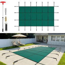14x26 ft Inground Pool Safety Cover Mesh Winter Cover (Green)