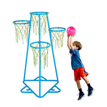 4-Hoop Kids Basketball Set, Adjustable Stand, 3 Balls, Indoor/Outdoor Toy for Boys & Girls