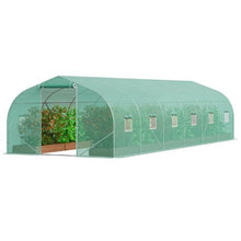 29.53x9.84x6.6 Ft Green Galvanized Frame PE Cover Walk-in Tunnel Greenhouse HS-F039
