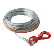 3/8" x 100' Galvanized Steel Winch Cable Heavy-Duty Wire Rope with Swivel Hook for Trucks, SUVs, Off-Road Vehicles