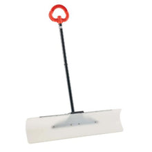 36 In Portable Snow Pusher Shovel with Ergonomic Grip HDPE Blade & Metal Edged Strip for Driveway & Garden