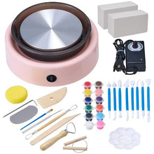 Mini Pottery Wheel 6" Turntable Forward/Reverse Rotation Adjustable Speed Electric Clay Wheel (Pink)