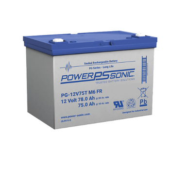 12V 78Ah PG Long Life VRLA Battery M6 Terminal PG-12V75T M6 FR