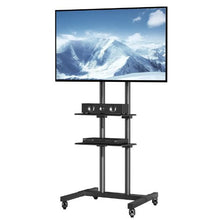 32 to 70 In Mobile TV Stand and Wheels Double Tray for Audio-Visual Devices for Bedroom Living Room (Rolling)