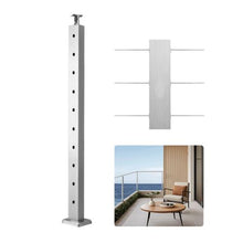 36" Pre-Drilled Cable Railing Post Stainless Steel (Silver)