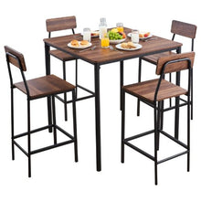 35 In Bar Table Set with Rounded Edge Design with Four Stools for Living Room and Kitchen