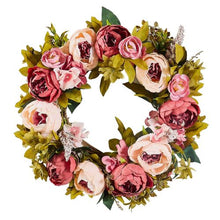 19 Inch Pink Peonies Hydrangeas Year Round Wreath Artificial Decorative Wreath WA53362