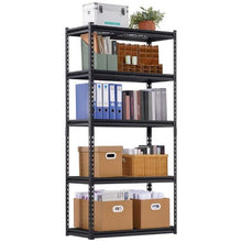 5-Tier Heavy Duty Metal Storage Shelves 2000 lbs Capacity Adjustable Garage Shelving Unit (Black)