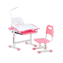 Kids Adjustable Study Desk & Chair Set with Lamp – (Pink)