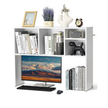 1-Tier Desktop Bookshelf with Anti-Slip Feet Pads (White)