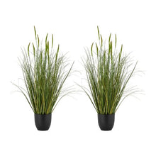 35" Artificial Cattail Grass in Pot Premium PVC Faux Greenery Shrubs for Indoor/Outdoor Home Garden & Office Décor (Pack Of 2)