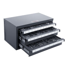 Drill Bit Dispenser Cabinet 3-Drawer Steel Organizer for A-Z Drill Bits Stackable with Labels