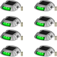 8-Pack Solar Driveway Lights Waterproof LED Green for Pathway & Walkway