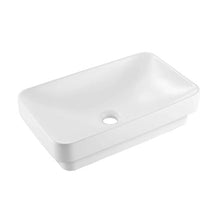 19.29" x 12.01" Rectangular Semi-Recessed Bathroom Sink White Ceramic Vessel Basin with Drain Hole