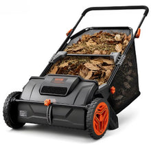 21-Inch Push Lawn Sweeper 3.5 Cu. Ft. Hopper 2 Brushes Steel Frame Plastic Wheels Leaf & Grass Collector