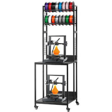 4-Tier 3D Printer Filament Storage Rack with Wheels – Mobile Printer Stand & Filament Spool Organizer for Workshop Office & 3D Printing Station (Shelf Only)