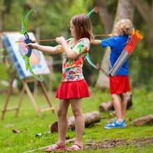 LED Bow and Arrow Set for Kids 2 Pack with 20 Arrows 2 Quivers Target Soft Bullets for 6+ Year Olds