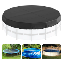 15 Ft Round Solar Pool Cover, 420D Oxford Winter Waterproof Cover with Drawstring – Black