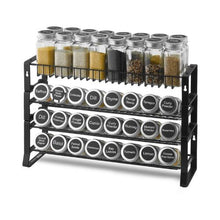 15.8x10.7 in" Detachable Spice Rack Organizer for Cabinet - 4-Tier Stackable Seasoning Storage Spice Jars Holder for Kitchen Pantry & Countertop